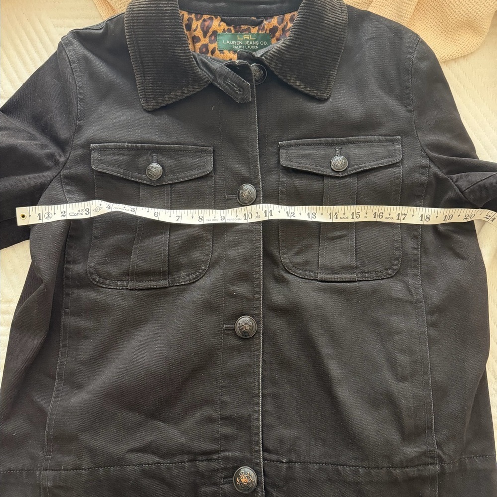 Ralph Lauren Vintage Black Jean Barn Jacket with Corduroy Collar - Picture 6 of 7